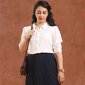 Pearl white silk shirt top