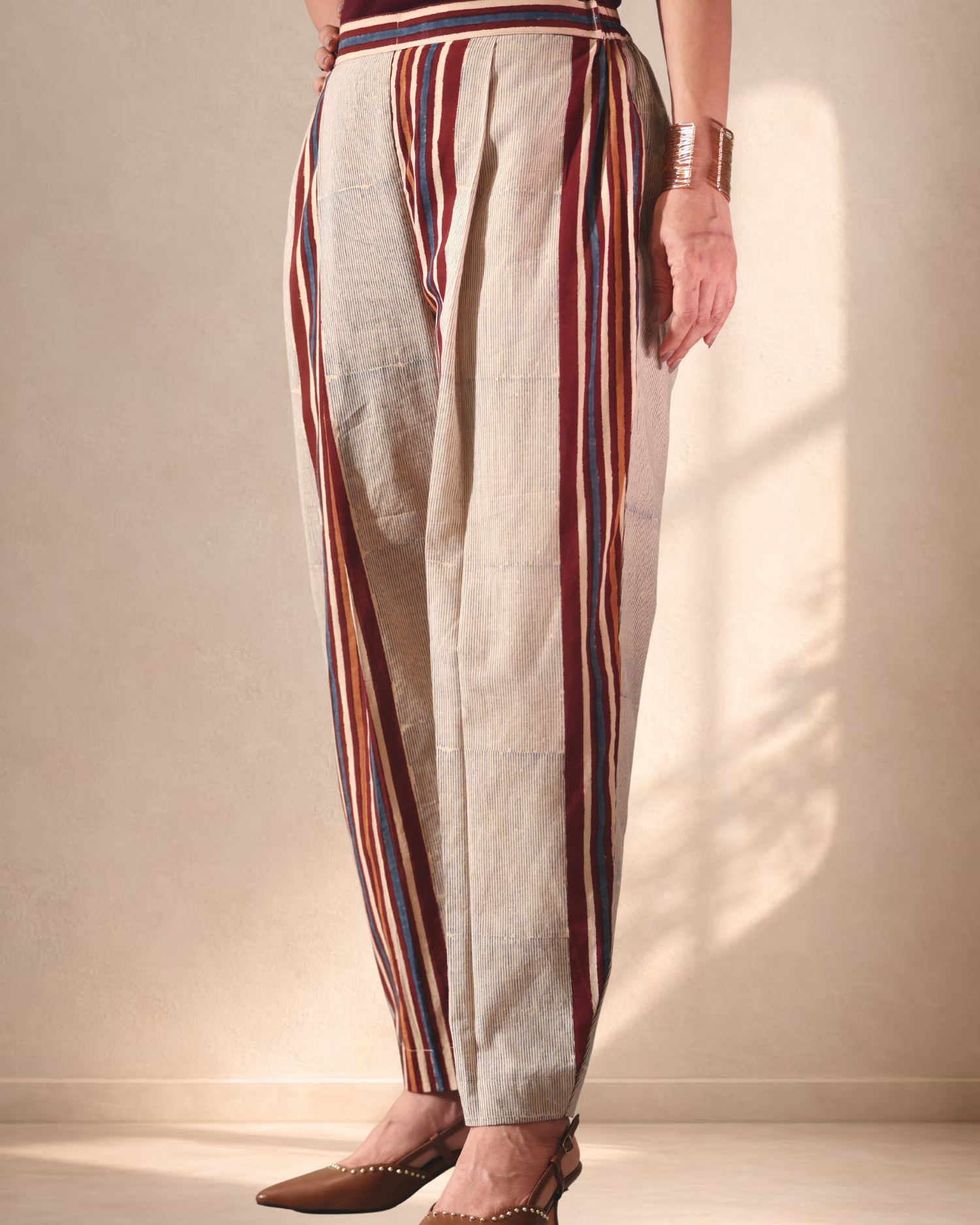 The BomBay Stripe Clay Trouser