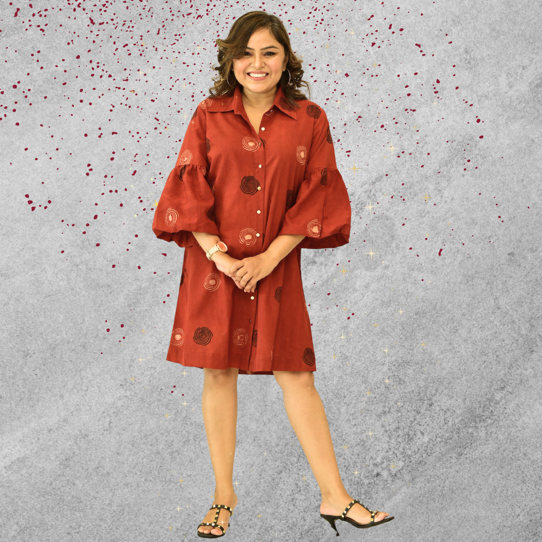 Red Pure Cotton Dress