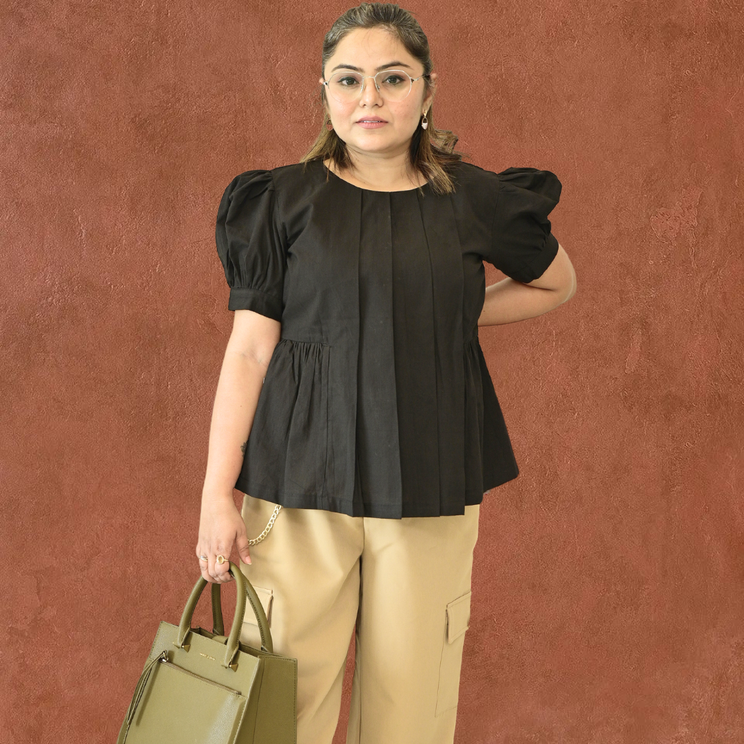 Mid-Night elegance Mul cotton top