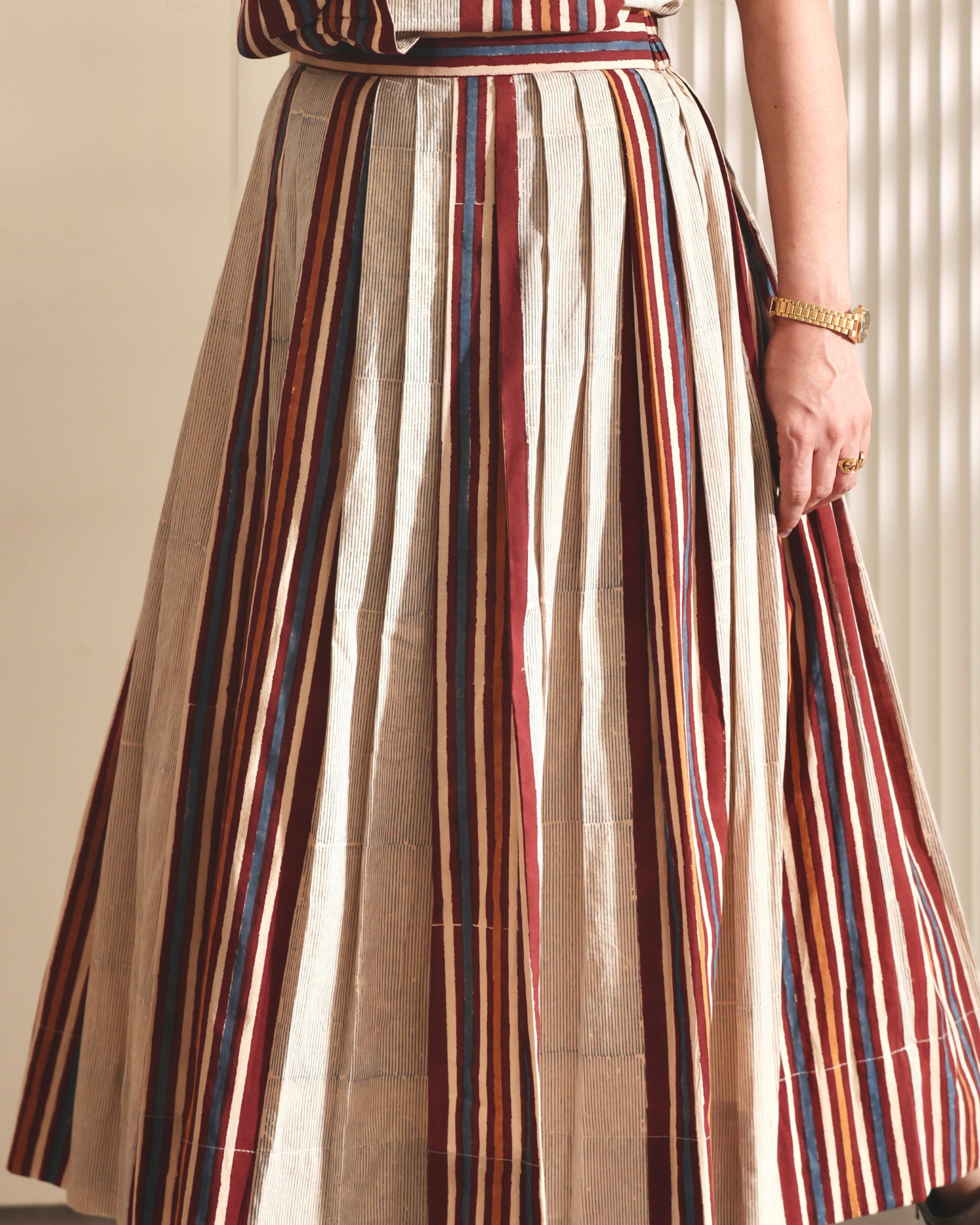 The BomBay Stripe Clay Skirt