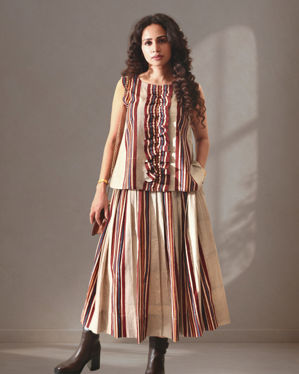 The BomBay Stripe Clay Co-ord Set