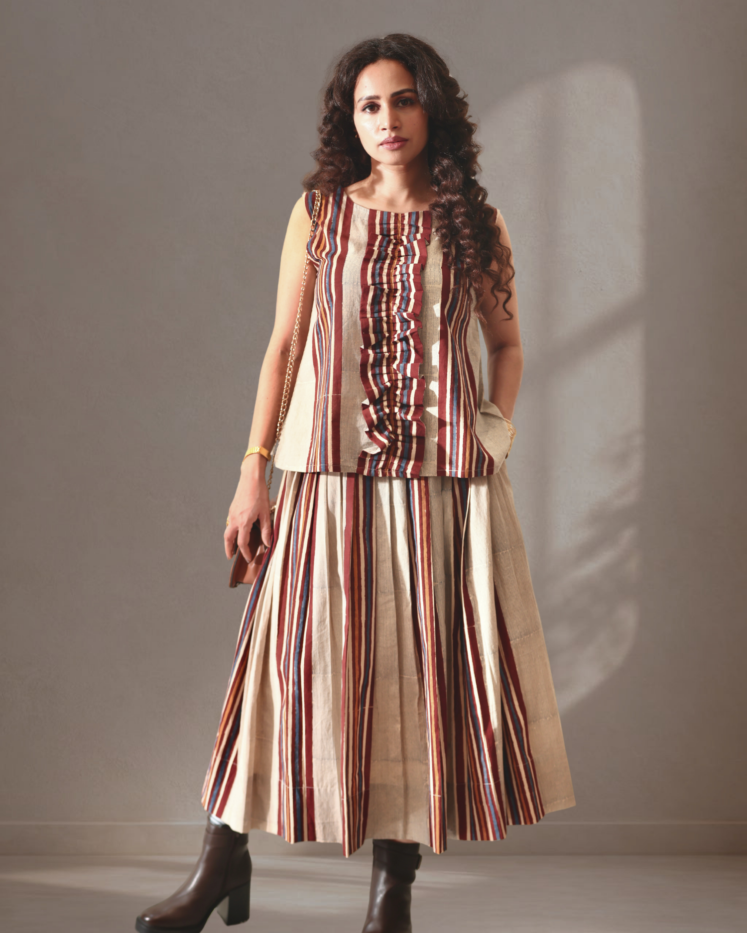 The BomBay Stripe Clay Co-ord Set