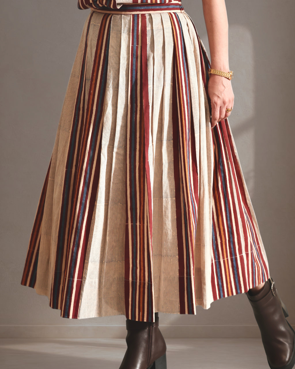 The BomBay Stripe Clay Skirt