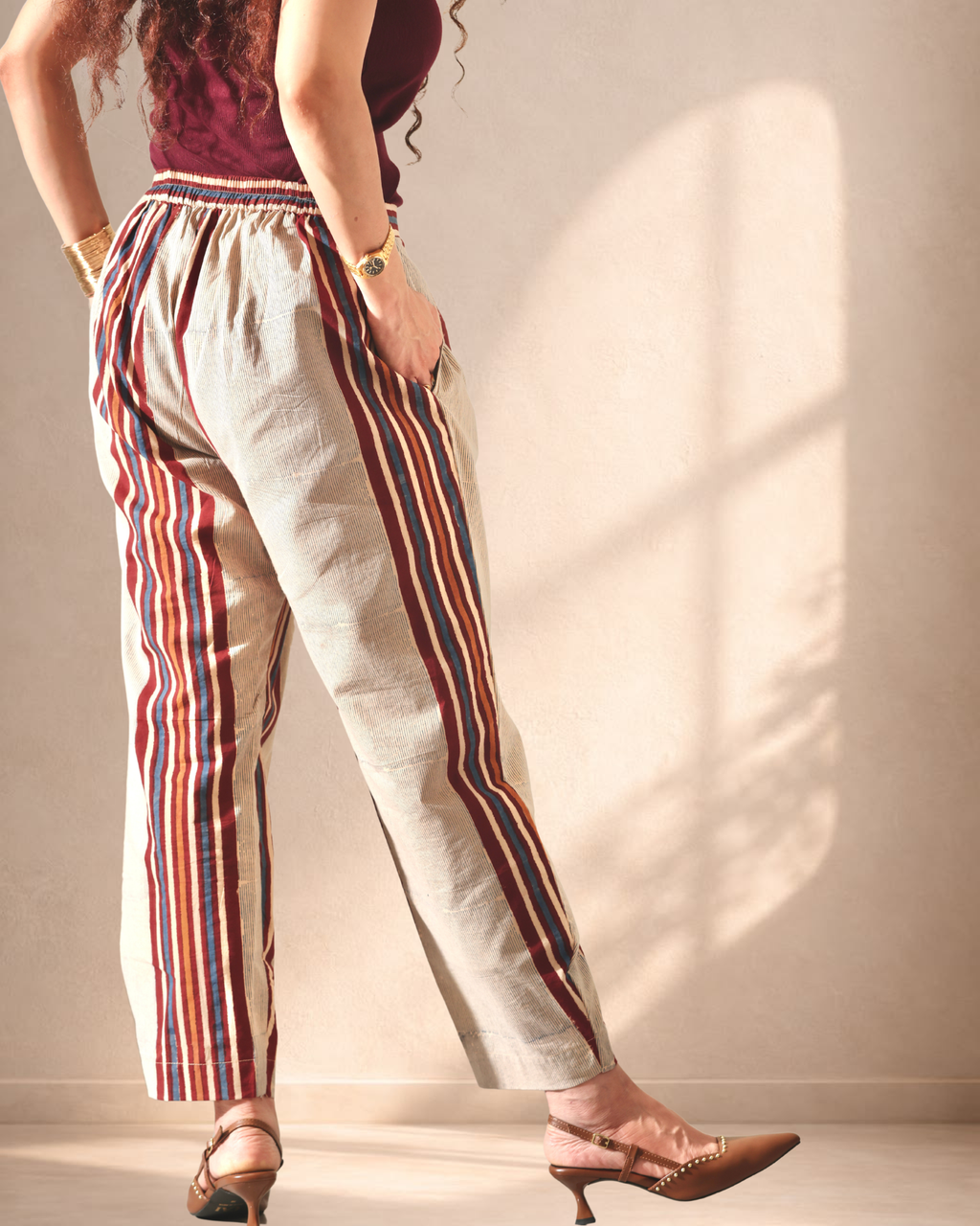 The BomBay Stripe Clay Trouser Co-ord