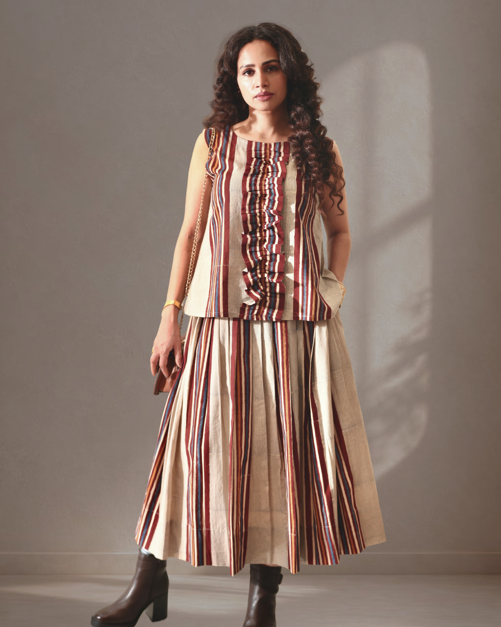 The BomBay Stripe Clay Skirt