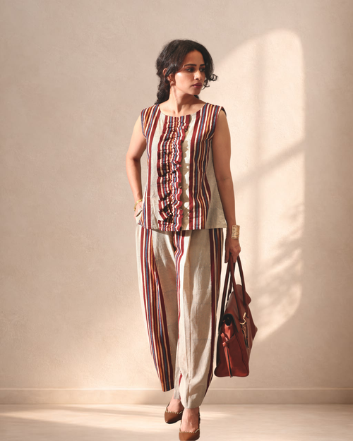The BomBay Stripe Clay Trouser Co-ord