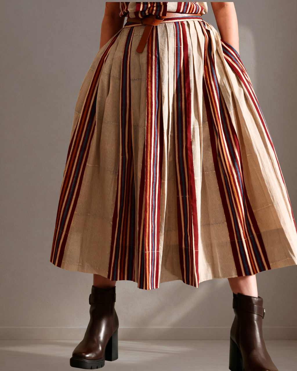The BomBay Stripe Clay Skirt