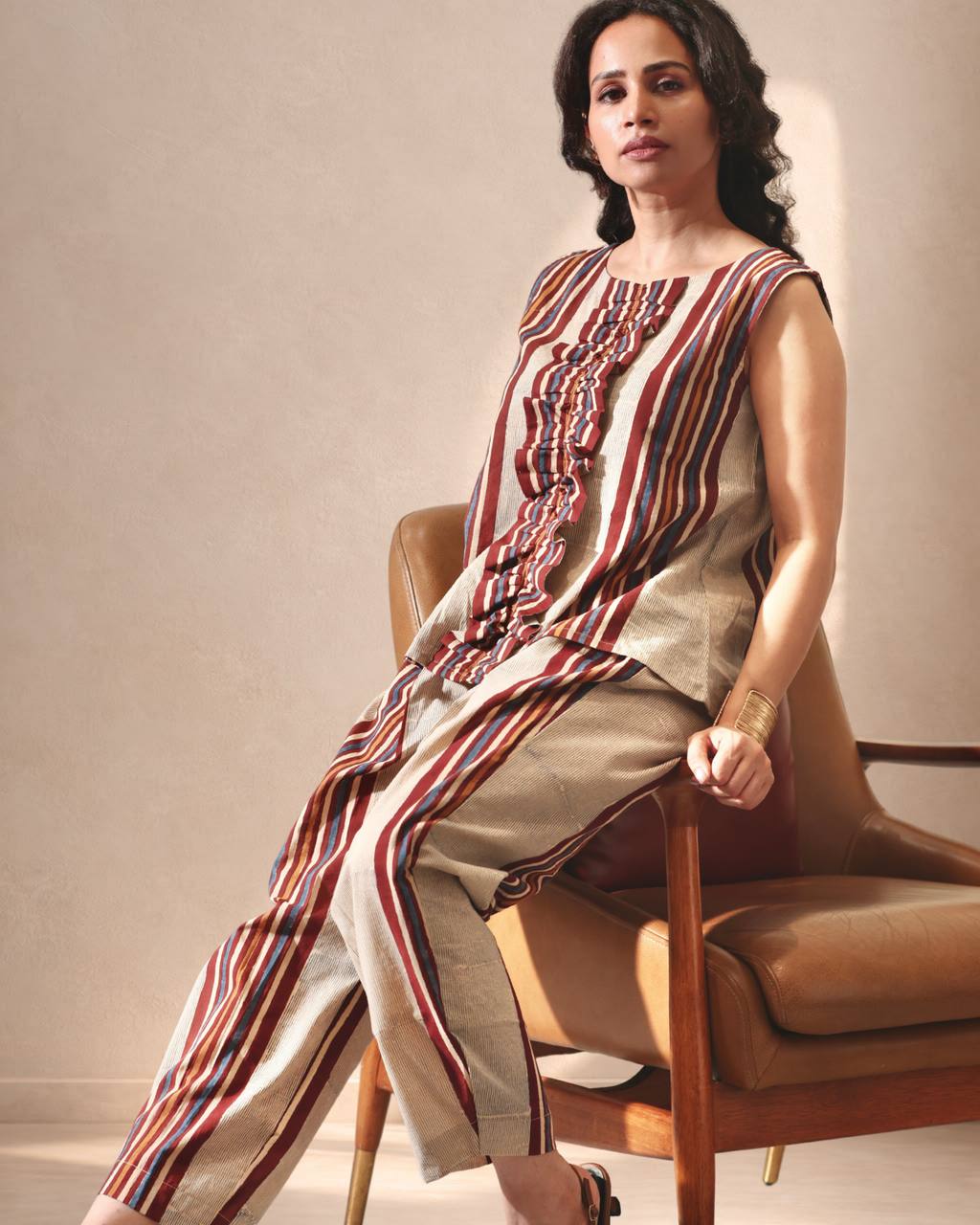 The BomBay Stripe Clay Trouser