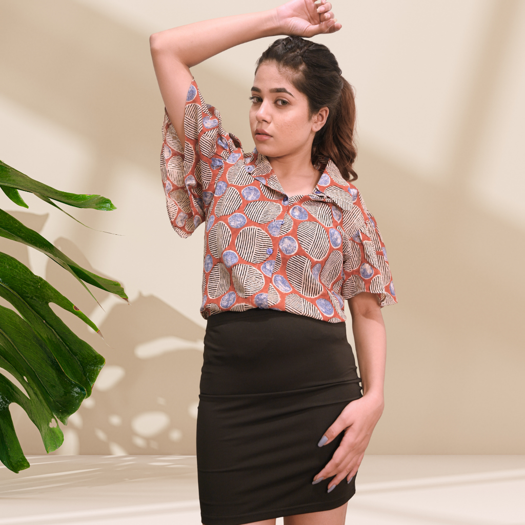 Maati dobby cotton shirt top