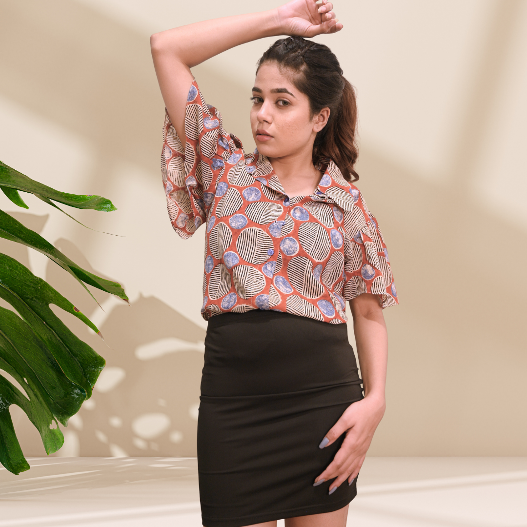 Maati dobby cotton shirt top