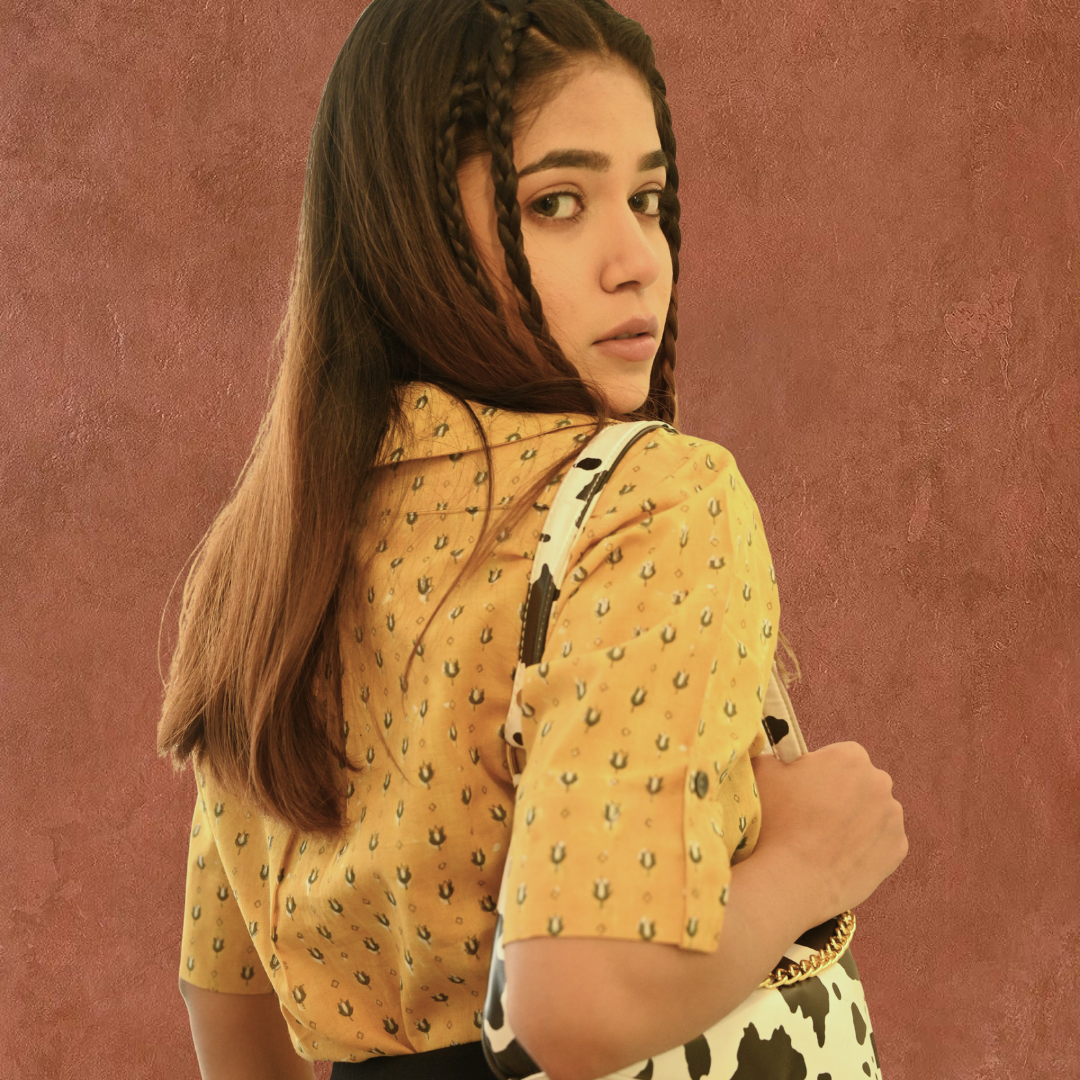 Mustard dip pure cotton shirt