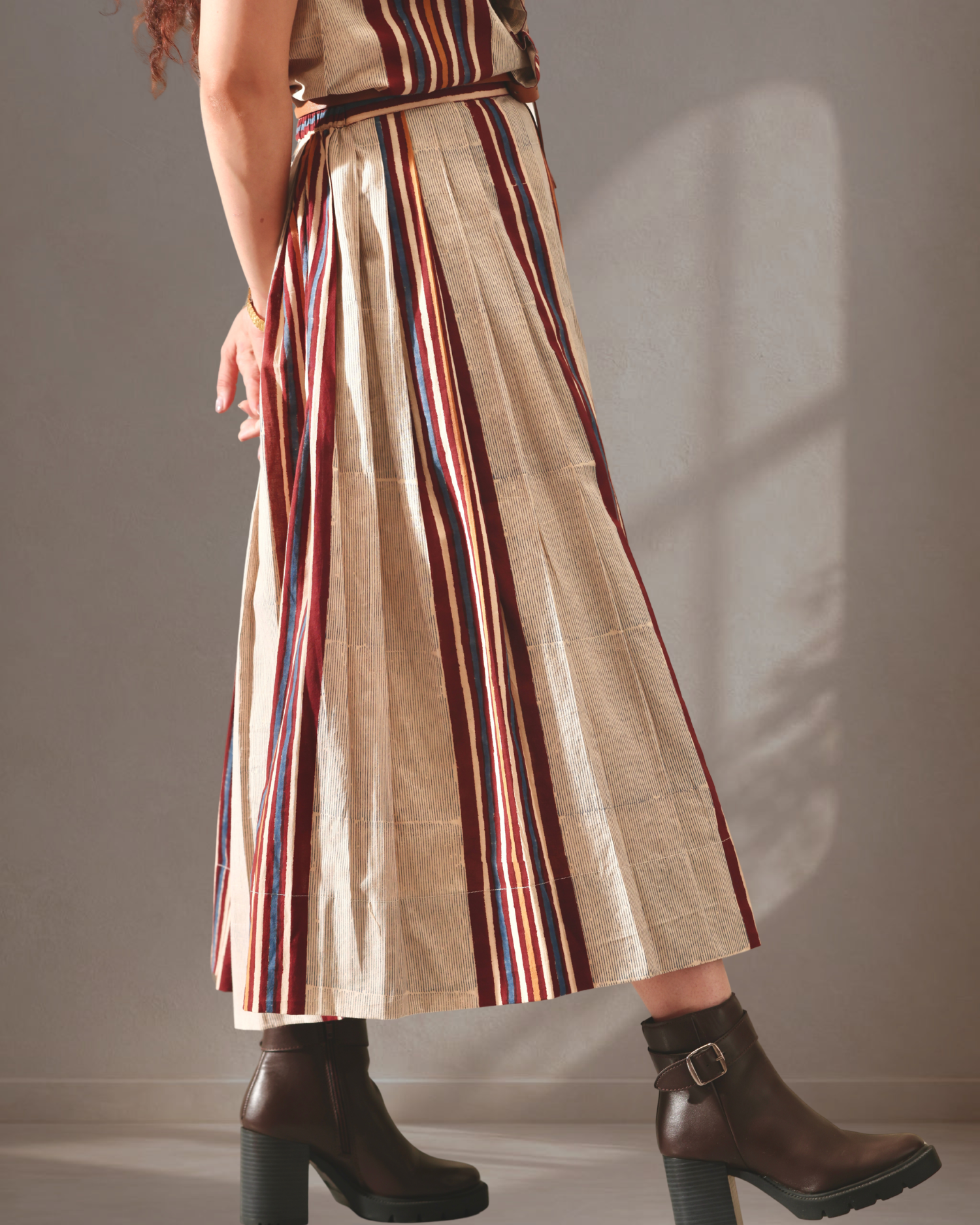 The BomBay Stripe Clay Skirt