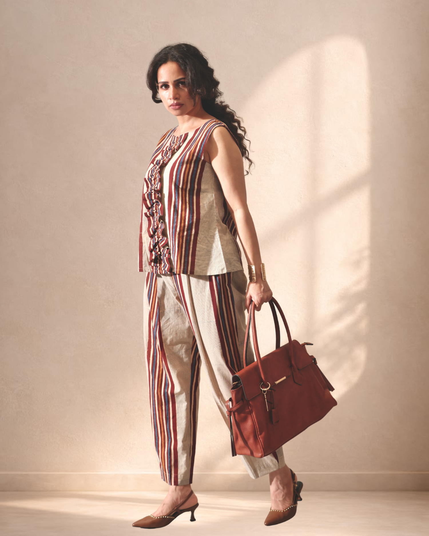 The BomBay Stripe Clay Trouser