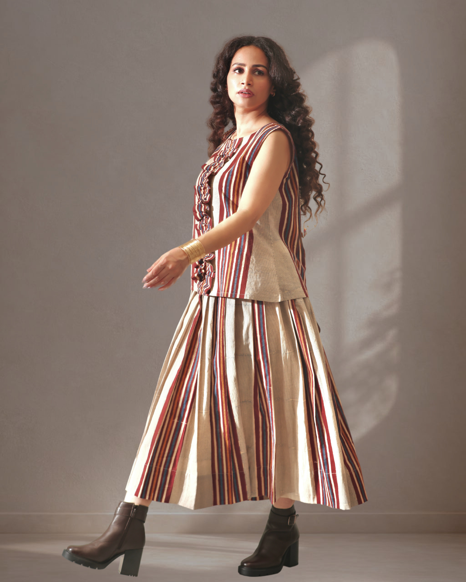The BomBay Stripe Clay Skirt