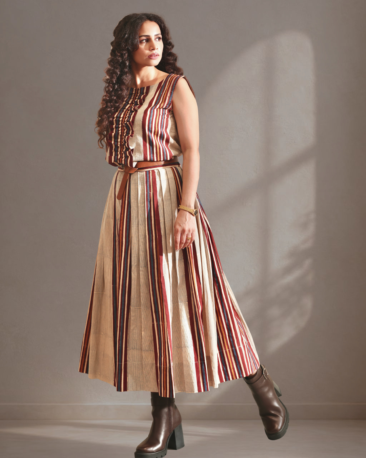 The BomBay Stripe Clay Skirt